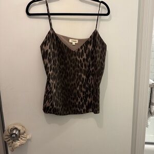 L'AGENCE Brown Leopard Print Camisole
